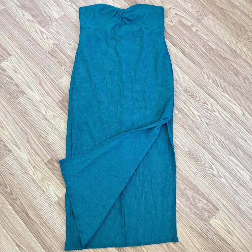 Wild Fable Womens Strapless Twist Knit Tube Midi Bodycon Dress with Slit Size XL - Picture 4 of 8